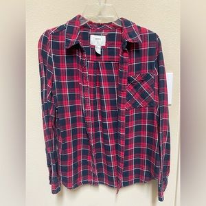 Red, navy, white flannel